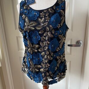 Talbots RSVP Sleeveless Sequin Top, Size Large Petite NWT